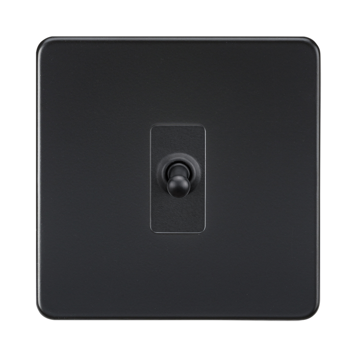 Matt Black Toggle Light Switch (1G 2-way) by Knightsbridge with Toggle Switch rated 10AX