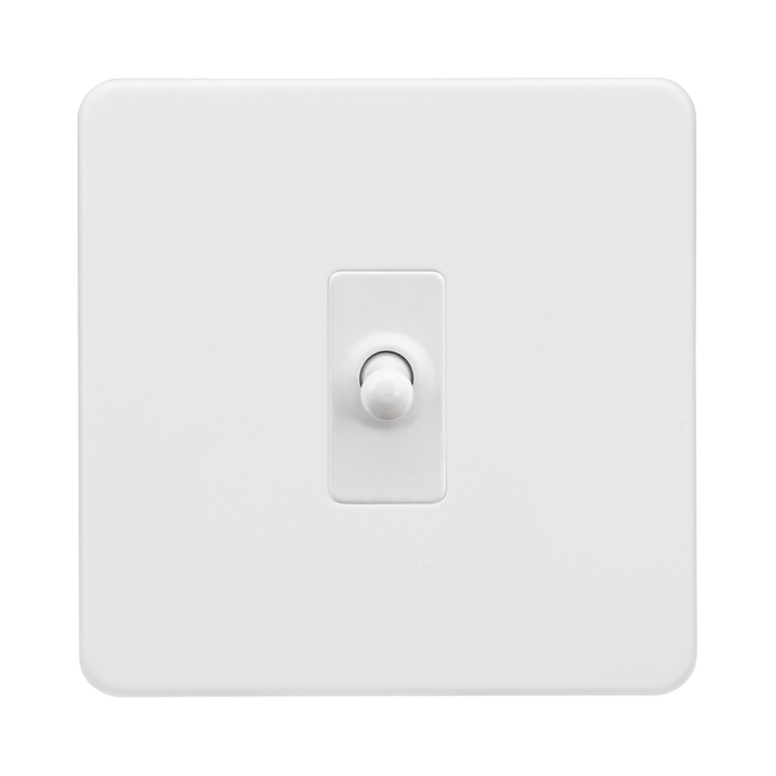 Knightsbridge Screwless Matt White 10AX 1G Intermediate Toggle Switch SF12TOGMMW