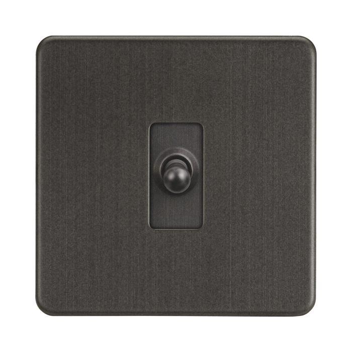 Knightsbridge Screwless Smoked Bronze 10AX 1G Toggle Switch SF1TOGMSB