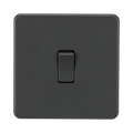 Anthracite Light Switch (1G 2-way) by Knightsbridge with Screwless flat plate rated 10AX