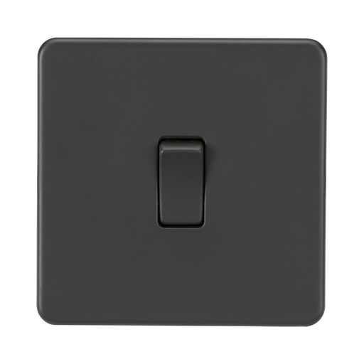 Anthracite light switch on a white background