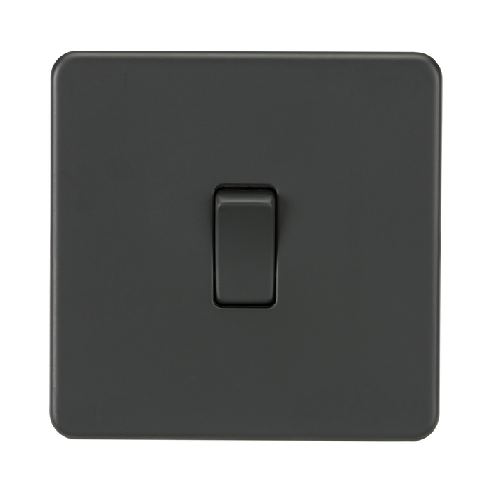 Anthracite light switch on a white background