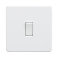 Matt White Light Switch (1G 2-way) by Knightsbridge with Screwless flat plate rated 10AX
