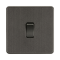 Smoked Bronze Light Switch (1G 2-way) by Knightsbridge with Screwless flat plate rated 10AX