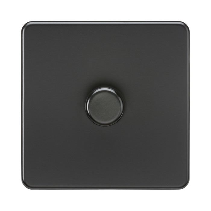 Matt Black Dimmer Switch (1G 2-way) by Knightsbridge with Smooth Dimming