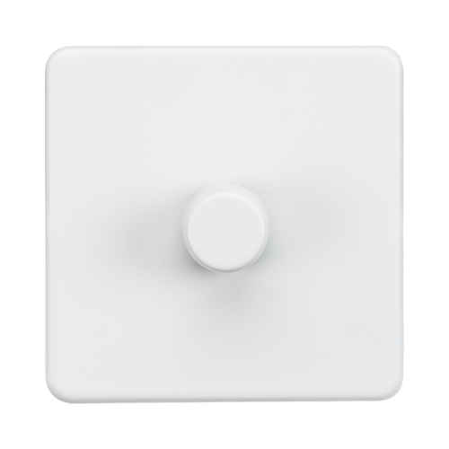 Knightsbridge Screwless Matt White 1G Dimmer SF2191MW
