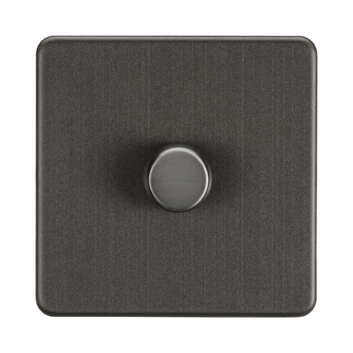 Knightsbridge Screwless Smoked Bronze 1G Dimmer SF2191SB