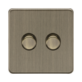 Antique Brass Dimmer Switch (2G 2-way) by Knightsbridge with Smooth Dimming