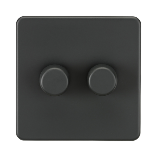 Anthracite double switch on a white background