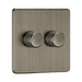 Side Angle of Antique Brass Dimmer Switch (2G 2-way) by Knightsbridge with Knurled Dimmer