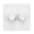 Matt White Dimmer Switch (2G 2-way) by Knightsbridge with Smooth Dimming