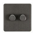 Smoked Bronze Dimmer Switch (2G 2-way) by Knightsbridge with Smooth Dimming