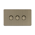 Antique Brass Dimmer Switch (3G 2-way) by Knightsbridge with Smooth Dimming