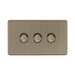 Antique Brass Dimmer Switch (3G 2-way) by Knightsbridge with Smooth Dimming