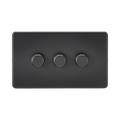 Matt Black Dimmer Switch (3G 2-way) by Knightsbridge with Smooth Dimming
