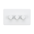 Matt White Dimmer Switch (3G 2-way) by Knightsbridge with Smooth Dimming