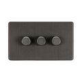 Smoked Bronze Dimmer Switch (3G 2-way) by Knightsbridge with Smooth Dimming