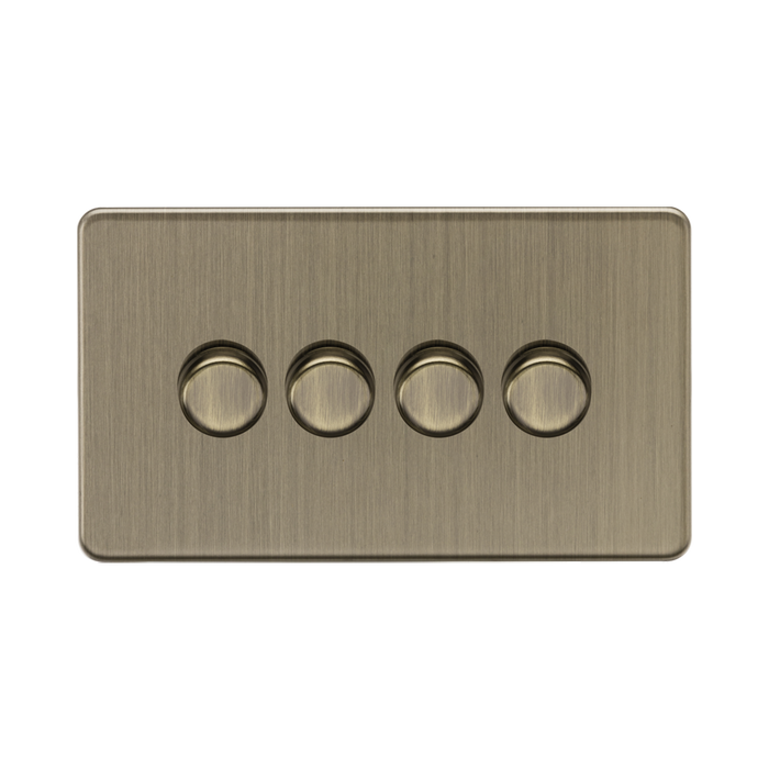 Antique Brass Dimmer Switch (4G 2-way) by Knightsbridge with Smooth Dimming