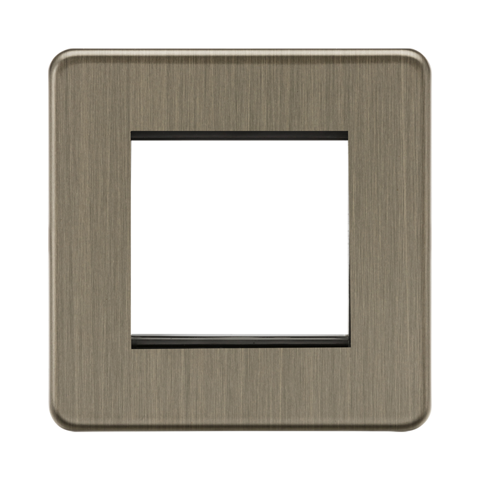 Antique Brass Euro Plate (2G) by Knightsbridge with Euro Compatible