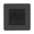 Anthracite 2G Brush Cable Outlet by Knightsbridge with Cable Outlet