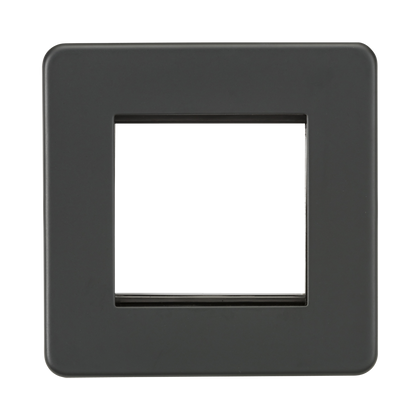 Knightsbridge Screwless Anthracite 2G Modular Faceplate SF2GAT