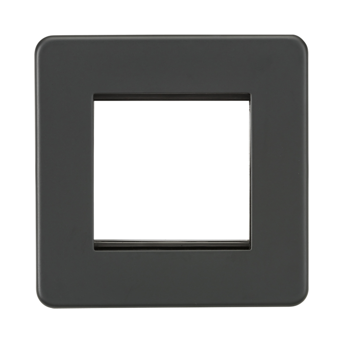 Knightsbridge Screwless Anthracite 2G Modular Faceplate SF2GAT