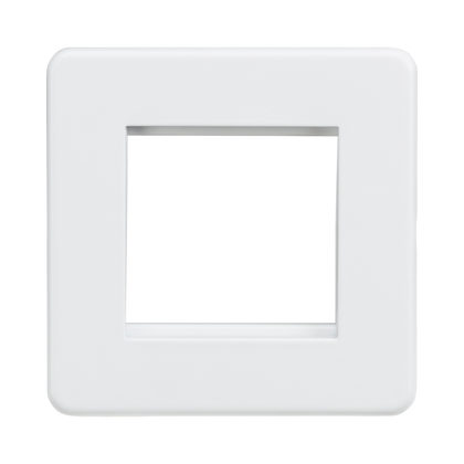 Knightsbridge Screwless Matt White  2G Modular Faceplate SF2GMW