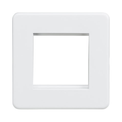 Knightsbridge Screwless Matt White  2G Modular Faceplate SF2GMW