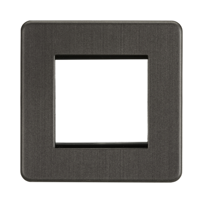 Knightsbridge Screwless Smoked Bronze 2G Modular Faceplate SF2GSB