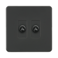 Anthracite Toggle Light Switch (2G 2-way) by Knightsbridge rated 10AX