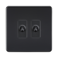 Matt Black Toggle Light Switch (2G 2-way) by Knightsbridge with Toggle Switch rated 10AX