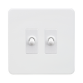 Matt White Toggle Light Switch (2G 2-way) by Knightsbridge with Toggle Switch rated 10AX