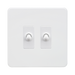 Matt White Toggle Light Switch (2G 2-way) by Knightsbridge with Toggle Switch rated 10AX