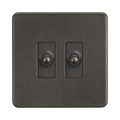 Smoked Bronze Toggle Light Switch (2G 2-way) by Knightsbridge with Toggle Switch rated 10AX