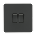 Anthracite double switch on a white background