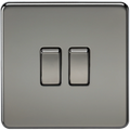 Knightsbridge 2G 10AX 2-Way Switch, Black Nickel SF3000BN