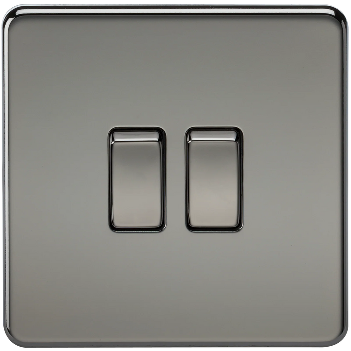 Knightsbridge 2G 10AX 2-Way Switch, Black Nickel SF3000BN