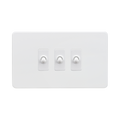 Matt White Toggle Light Switch (3G 2-way) by Knightsbridge with Toggle Switch rated 10AX