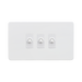Matt White Toggle Light Switch (3G 2-way) by Knightsbridge with Toggle Switch rated 10AX
