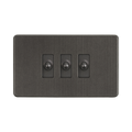 Smoked Bronze Toggle Light Switch (3G 2-way) by Knightsbridge with Toggle Switch rated 10AX