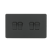 Anthracite rectangular switch with four toggle switches on a white background