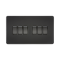 Matt Black Light Switch (6G 2-way) by Knightsbridge with Screwless flat plate rated 10AX