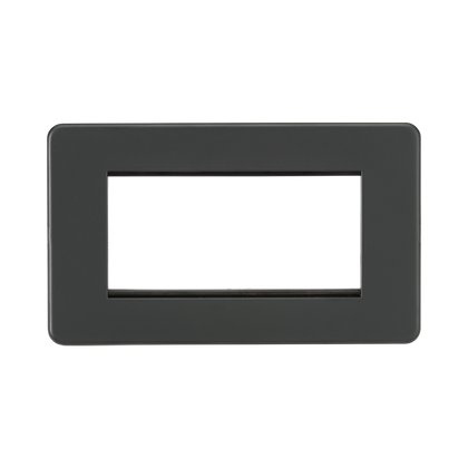 Knightsbridge Screwless Anthracite 4G Modular Faceplate SF4GAT