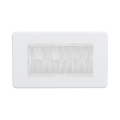 Matt White 4G Brush Cable Outlet by Knightsbridge with Cable Outlet