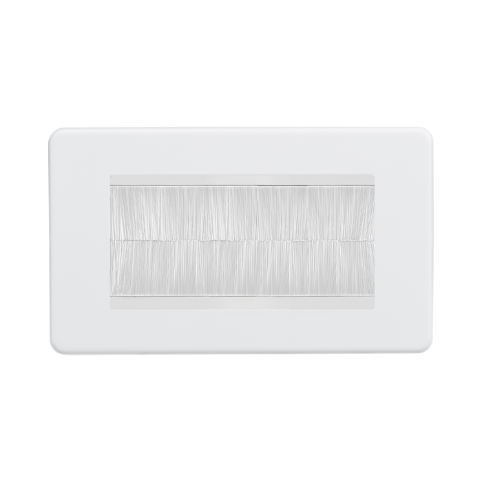 Matt White 4G Brush Cable Outlet by Knightsbridge with Cable Outlet