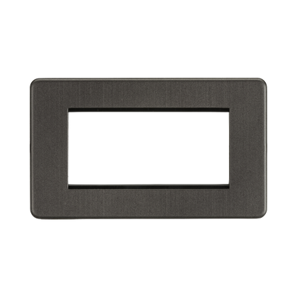 Knightsbridge Screwless Smoked Bronze 4G Modular Faceplate SF4GSB