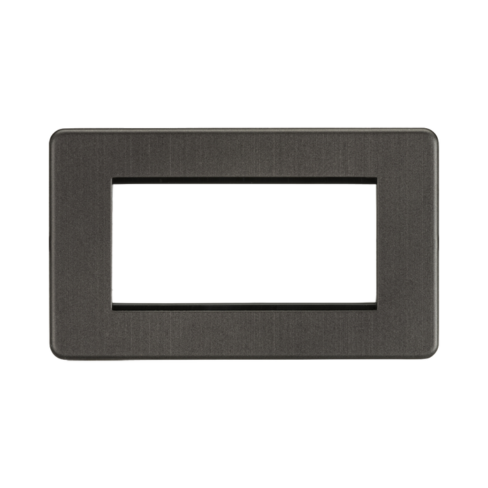 Knightsbridge Screwless Smoked Bronze 4G Modular Faceplate SF4GSB