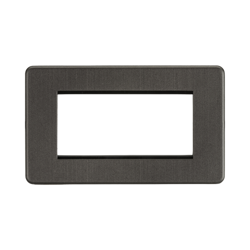 Knightsbridge Screwless Smoked Bronze 4G Modular Faceplate SF4GSB
