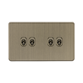 Antique Brass Toggle Light Switch (4G 2-way) by Knightsbridge with Toggle Switch rated 10AX