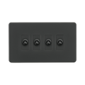 Anthracite Toggle Light Switch (4G 2-way) by Knightsbridge with Toggle Switch rated 10AX